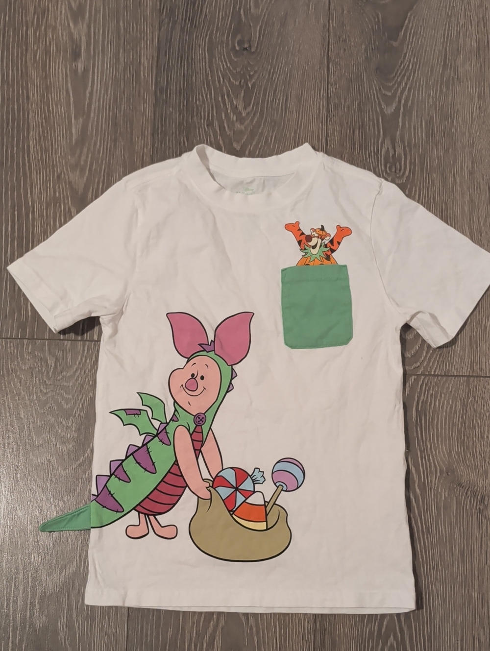 Disney Parks Halloween Piglet Costume Graphic Tee with Tigger 7/8
